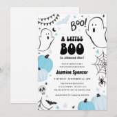 Invitation Baby shower du Citrouille d'Halloween Little Boo (Devant / Derrière)