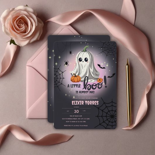 Invitation Baby shower du Citrouille d'Halloween Little Boo
