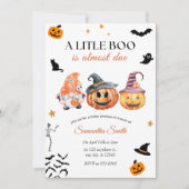 Invitation Baby shower du Citrouille d'Halloween Little Boo (Devant)