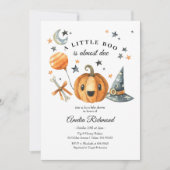 Invitation Baby shower du Citrouille d'Halloween Little Boo (Devant)