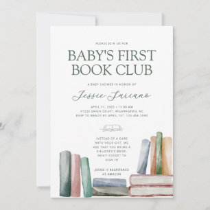 Invitation Baby shower du club de livres pour bébé