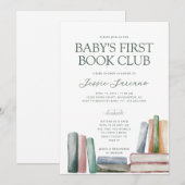 Invitation Baby shower du club de livres pour bébé (Devant / Derrière)