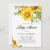 Invitation Baby shower du code QR du tournesol et de l'épine  (Devant)