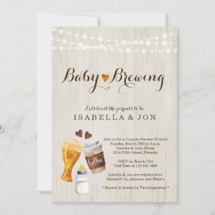 Invitation Baby shower du couple de brasserie