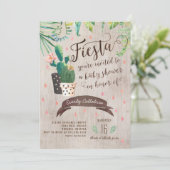 Invitation Baby shower du désert de Cactus (Debout devant)