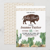 Invitation Baby shower du désert de Cactus Buffalo (Devant / Derrière)