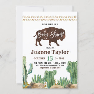 Invitation Baby shower du désert de Cactus Buffalo