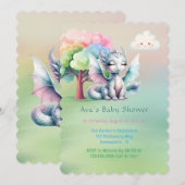 Invitation Baby shower du Dragon Cute Pastel (Devant / Derrière)