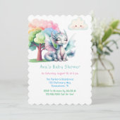 Invitation Baby shower du Dragon Cute Pastel (Debout devant)