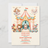 Invitation Baby shower du Festival du Carnaval de Cute Circus (Devant)