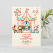 Invitation Baby shower du Festival du Carnaval de Cute Circus (Debout devant)