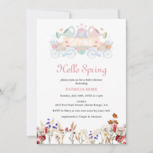 Invitation Baby shower du Fleur sauvage couleur couleur de co