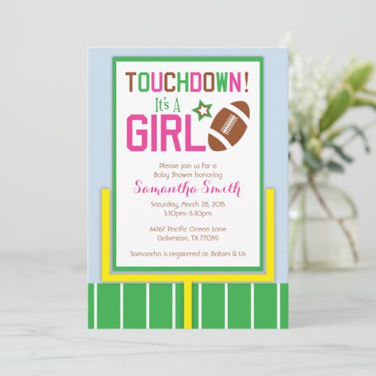 Invitation Baby shower du football Invitation-il est une (Debout devant)