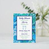 Invitation Baby shower du garçon bleu et vert (Debout devant)