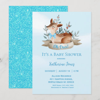 Invitation Baby shower du garçon du Cerf mou