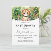 Invitation Baby shower du garçon Lion Jungle King (Debout devant)