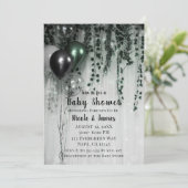 Invitation Baby shower du Green Black Balloons Ivy Jungle Par (Debout devant)