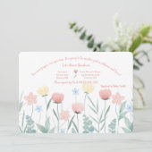 Invitation Baby shower du jardin aux fleurs d'aquarelle (Debout devant)