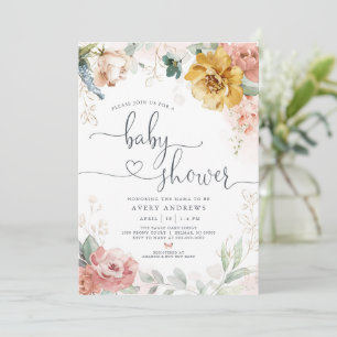 Invitation Baby shower du jardin de printemps