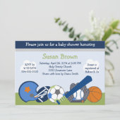 Invitation Baby shower du joueur sportif (Debout devant)