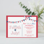 Invitation Baby shower du Jour de l'Indépendance du 4 juillet (Debout devant)