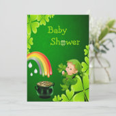 Invitation Baby shower du jour de St Patrick mignon (Debout devant)