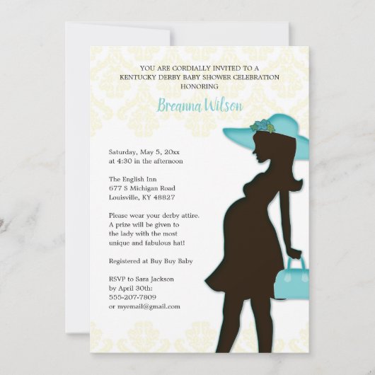 Invitation Baby shower du Kentucky Derby (Devant)