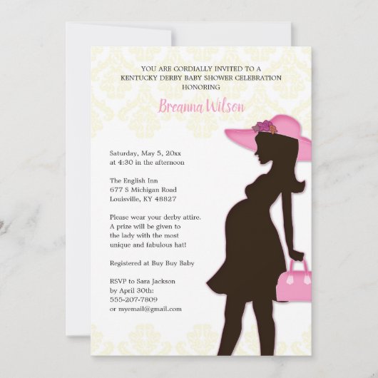 Invitation Baby shower du Kentucky Derby (Devant)
