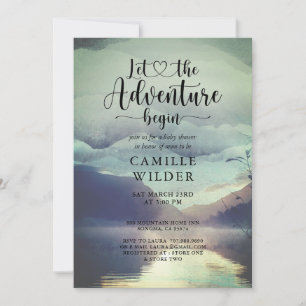 Invitation Baby shower du lac Forest Mountain