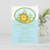 Invitation Baby shower du lion de la jungle (Debout devant)