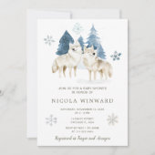 Invitation Baby shower du loup arctique d'hiver (Devant)
