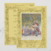 Invitation Baby shower du Mad Hatter's Wonderland Tea Party (Devant / Derrière)