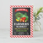 Invitation Baby shower du marché agricole (Debout devant)