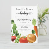 Invitation Baby shower du marché agricole (Debout devant)