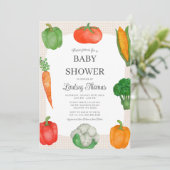 Invitation Baby shower du marché agricole (Debout devant)
