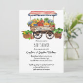 Invitation Baby shower du marché agricole local (Debout devant)