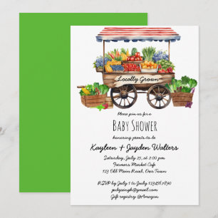 Invitation Baby shower du marché agricole local