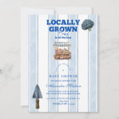 Invitation Baby shower du marché des fermiers bleus (Devant)