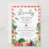 Invitation Baby shower du marché des fermiers cultivé localem (Devant)