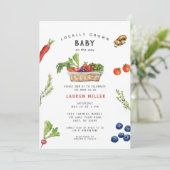 Invitation Baby shower du marché des fermiers rustiques migno (Debout devant)