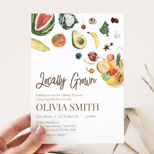 Invitation Baby shower du marché des producteurs de bébés cul