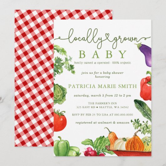 Invitation Baby shower du marché des producteurs de bébés cul (Devant / Derrière)