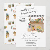Invitation Baby shower du marché du panier à fleurs de l'agri (Devant / Derrière)