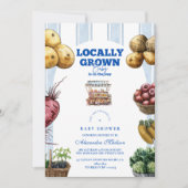 Invitation Baby Shower du marché fermier Arch Blue (Devant)