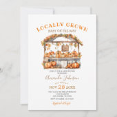 Invitation Baby shower du marché Orange Citrouille cultivé lo (Devant)