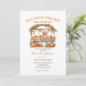 Invitation Baby shower du marché Orange Citrouille cultivé lo (Debout devant)