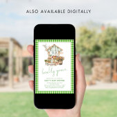 Invitation Baby shower du marché vert En vichy cultivé locale