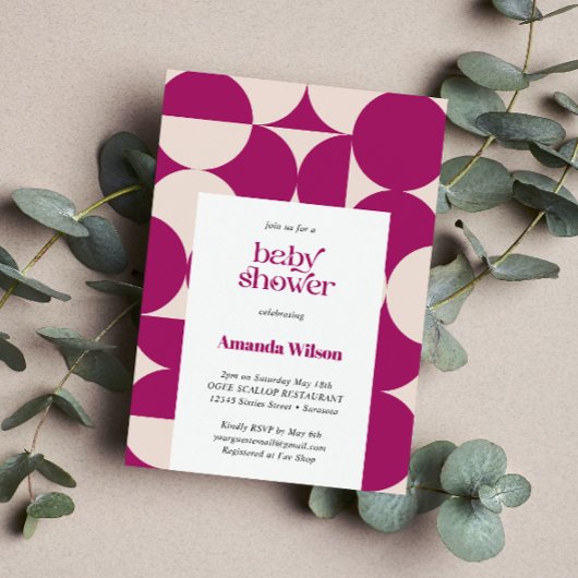 Invitation Baby shower du milieu du siècle de la St-Jacques