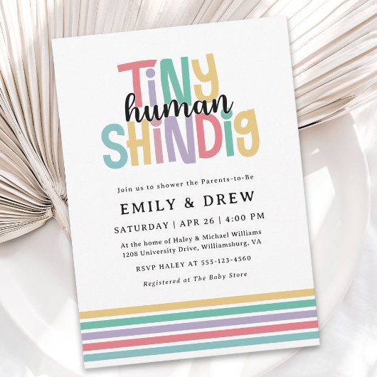 Invitation Baby shower du minuscule couple shindig humain