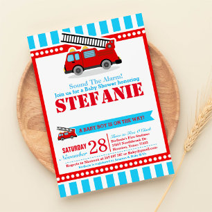 Invitation Baby shower du moteur d'incendie